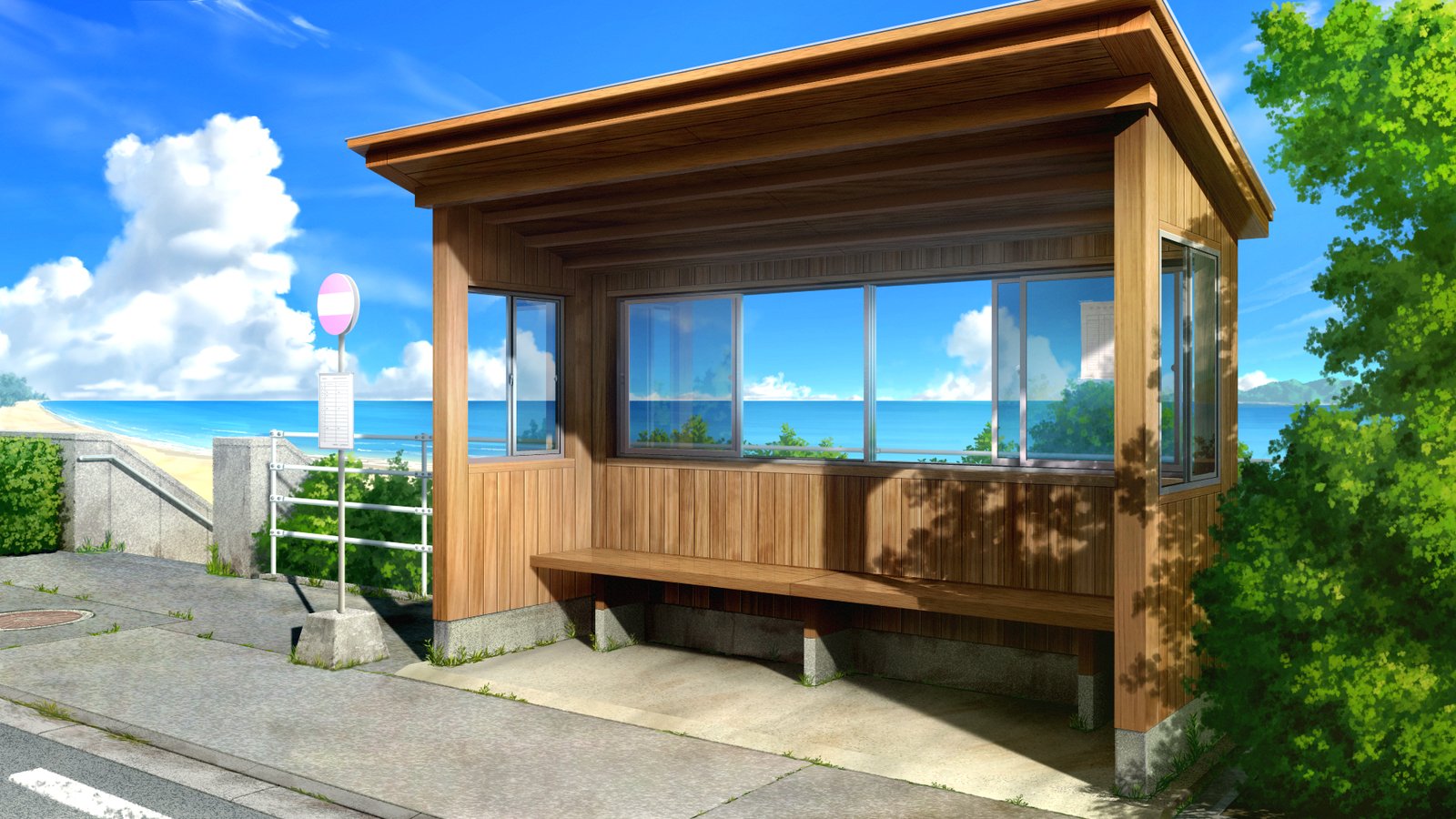 海辺のバス停